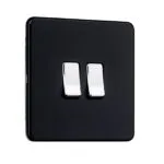 Slimline Screwless 2G Light Switch