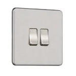 Slimline Screwless 2G Light Switch