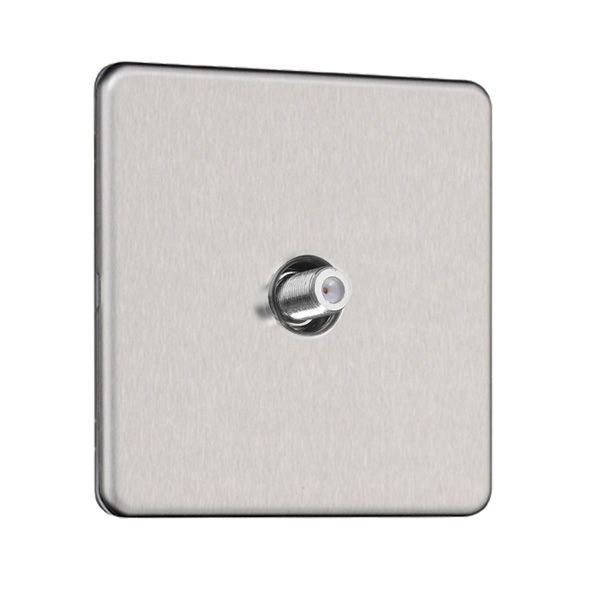 Slimline Screwless 1G Satellite Socket