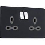 Slimline Screwless 2G DP Switched Double Socket
