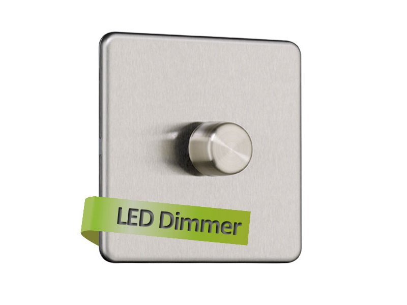 Flat Plate Screwless 1G 2 way 250W Universal LED Dimmer Switch (Leading Edge)