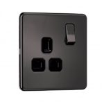 Flat Plate Screwless 1G DP Switched Single Socket
