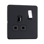 Flat Plate Screwless 1G DP Switched Single Socket
