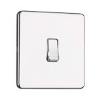 Slimline Screwless 1G DP Switched Single Socket