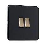 Slimline Screwless 2G Light Switch