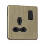 Slimline Screwless 1G DP Switched Single Socket
