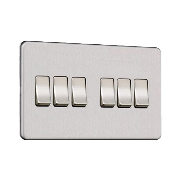 Slimline Screwless 6G Light Switch