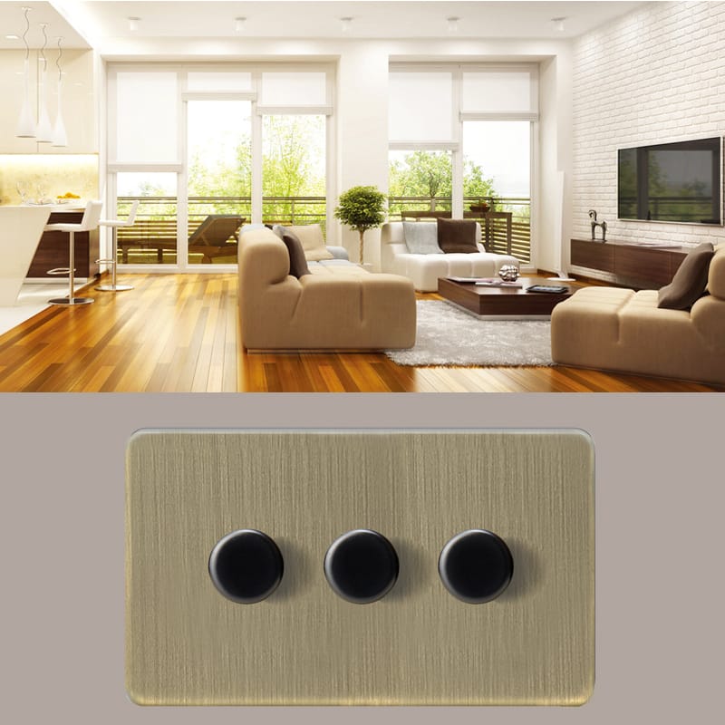 Slimline Screwless 3G 2 way 200W Intelligent LED Dimmer Switch (Compatible with Leading or Trailing edge) Slimline Screwless 3G 2 way 200W Intelligent LED Dimmer Switch (Compatible with Leading or Trailing edge)