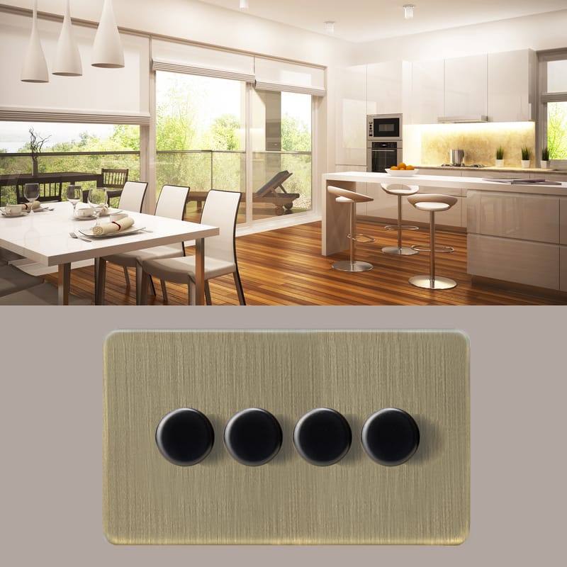 Slimline Screwless 4G 2 way 200W Intelligent LED Dimmer Switch (Compatible with Leading or Trailing edge) Slimline Screwless 4G 2 way 200W Intelligent LED Dimmer Switch (Compatible with Leading or Trailing edge)