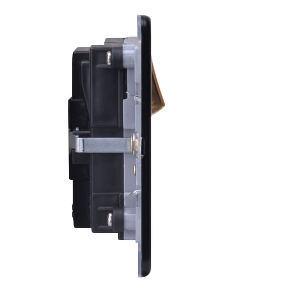 Slimline Screwless 13A 2G Switched Outboard Socket Outlet with 65W Dual USB-C Quick Charger