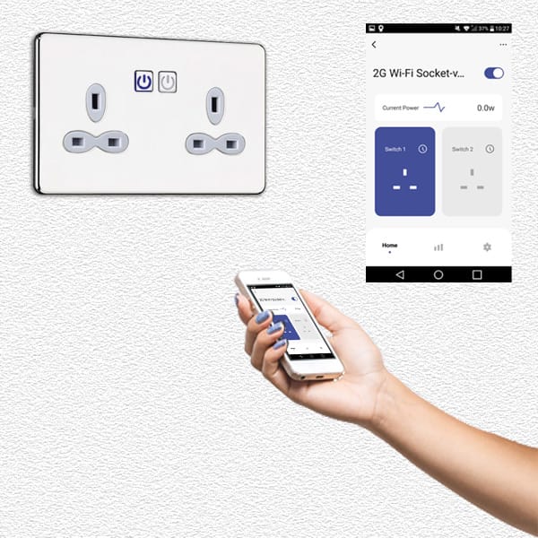 Slimline Screwless 13A 2G Smart Socket Outlet Slimline Screwless 13A 2G Smart Socket Outlet